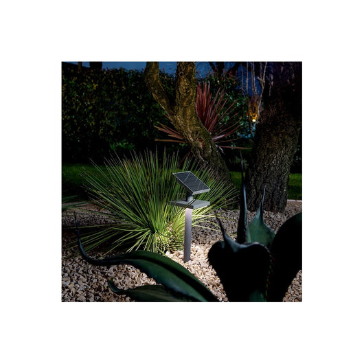 Palo SOLAR in alluminio con pannello solare orientabile e sensore crepuscolare - Grafite 3000k