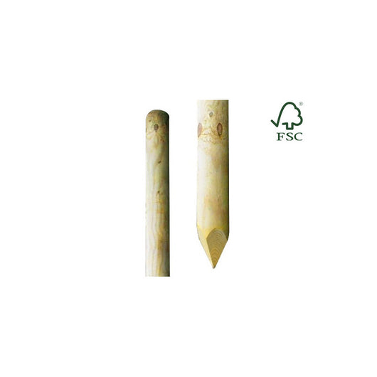 Palo tondo in legno impregnato con punta 10x250 cm – Supporto resistente per strutture da giardino – Lasa