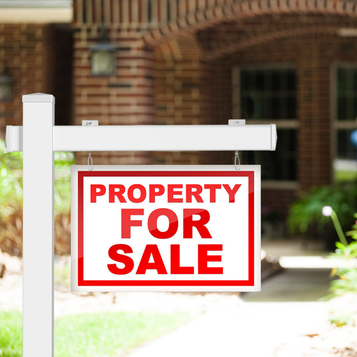 Palo per cartelli di vendita UPVC per cartelli di vendita garage, Palo per cartelli immobiliari da 183 cm Bianco-Utensili