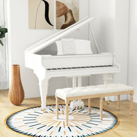 Panca d¡¯ingresso vintage francese da 120 cm con gambe in legno di gomma massiccio, Panca pouf capitonn¨¦ a fine letto per ingresso-Sgabelli