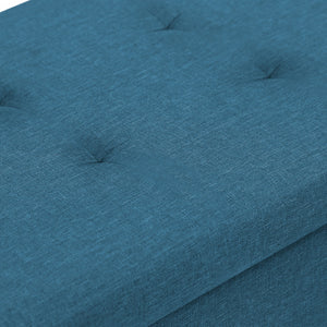 IDMarket - Panca con gambe 76 cm in tessuto blu anatra