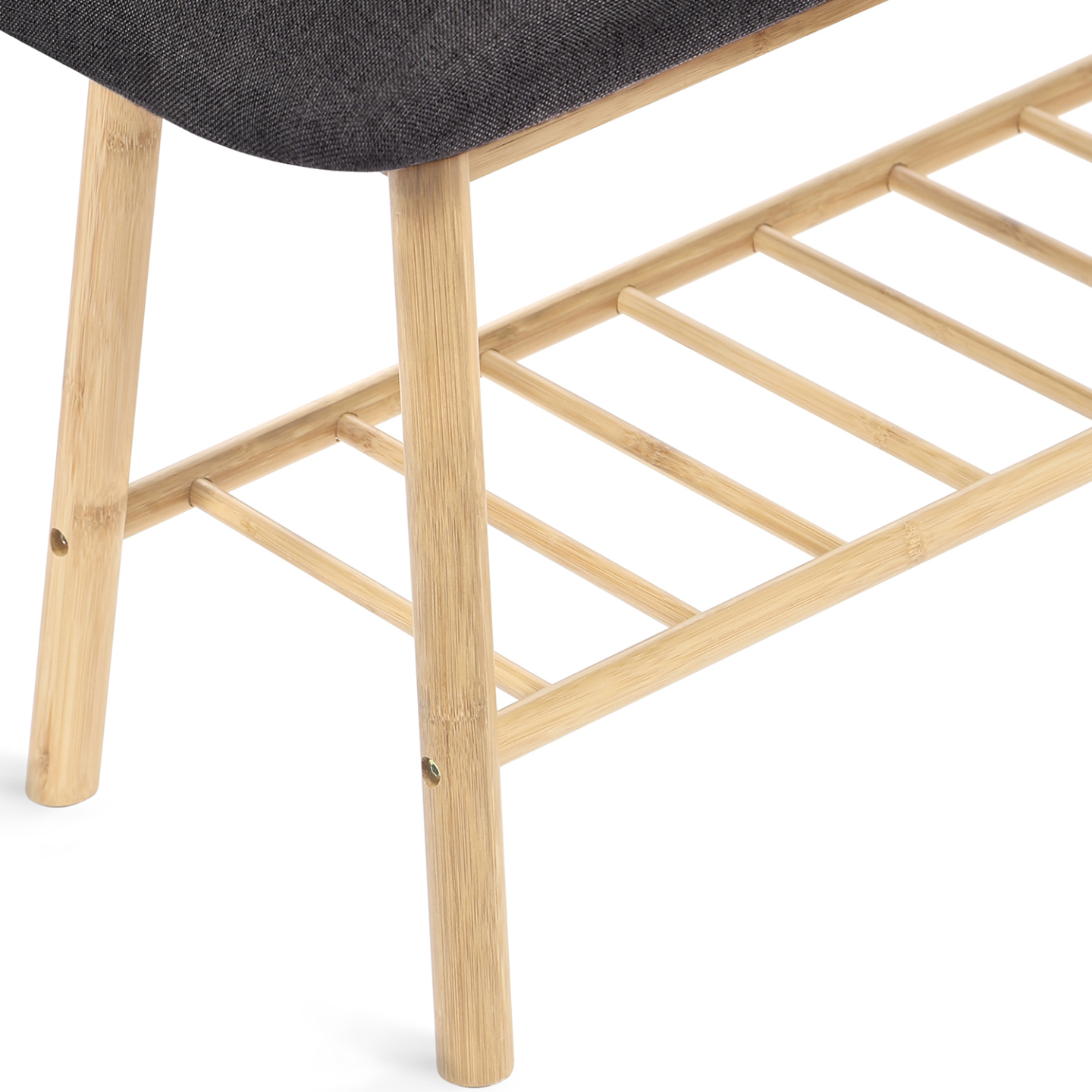 IDMarket - Panca contenitore ingresso in bambù, tessuto grigio scuro