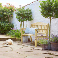 Delia - panchina da giardino in legno di pino impregnato 3 posti dimensione 175x63x97h cm