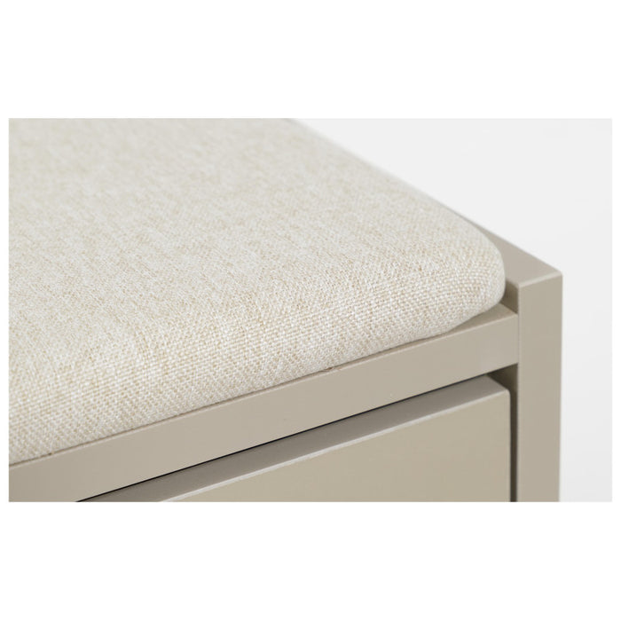Panca Porta Scarpe Tortora Con Cuscino Seduta In Tessuto Beige