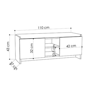 Panca scarpiera colore cashmere Zulla con cuscino e 2 ante