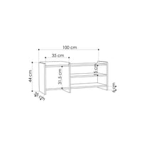 Panca scarpiera con anta e ripiani Sunno tortora e antracite 100x35x44