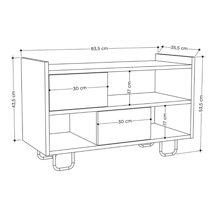 Panca scarpiera Troy struttura bianca e ante a ribalta rovere con cuscino