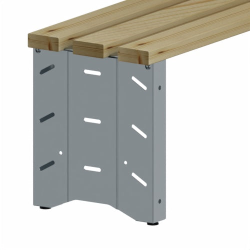 Panca per spogliatoio in metallo zincato e abete naturale cm. 200 a 6 posti