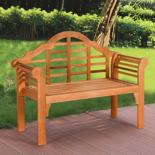 Panca pieghevole in legno per esterni, Panca da giardino in legno massiccio pieghevole da 123cm-Panchine