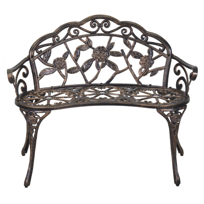 Panchina alluminio pressofuso Verona bronzo cm97x45h78