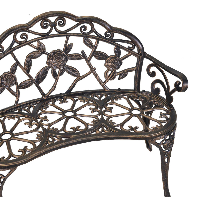 Panchina alluminio pressofuso Verona bronzo cm97x45h78