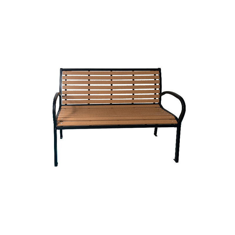 Panchina da giardino in acciaio verniciato marrone 125x60xH80 cm – Modello Alba – GDLC