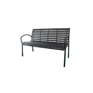 Panchina da giardino in acciaio verniciato nero 125x60xH80 cm – Modello Gaia – GDLC