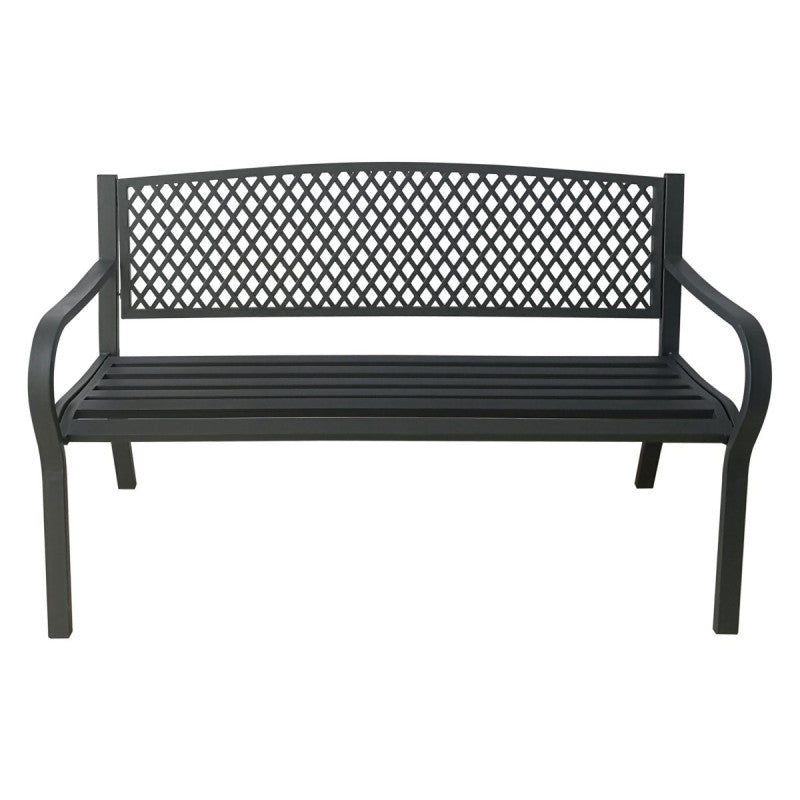 Panchina Ferro Battuto 124x62x79 Grigio Scuro