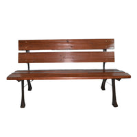 Hyde Park Junior - Panchina da giardino in legno impregnato e ghisa. Panca per esterno 2 posti. 122x60xH72 cm