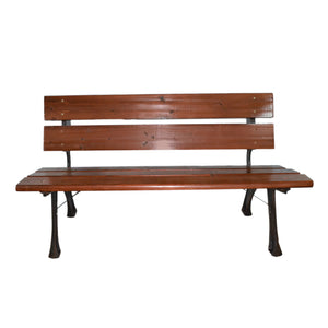 Hyde Park Junior - Panchina da giardino in legno impregnato e ghisa. Panca per esterno 2 posti. 122x60xH72 cm