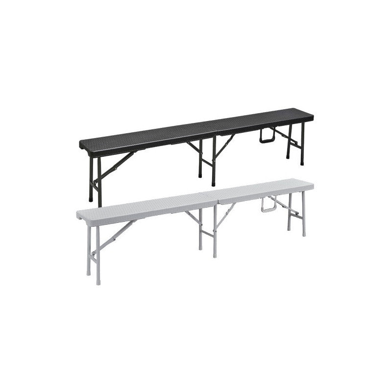 Panchina Levante polyrattan nera 180×25×H43 cm – outdoor