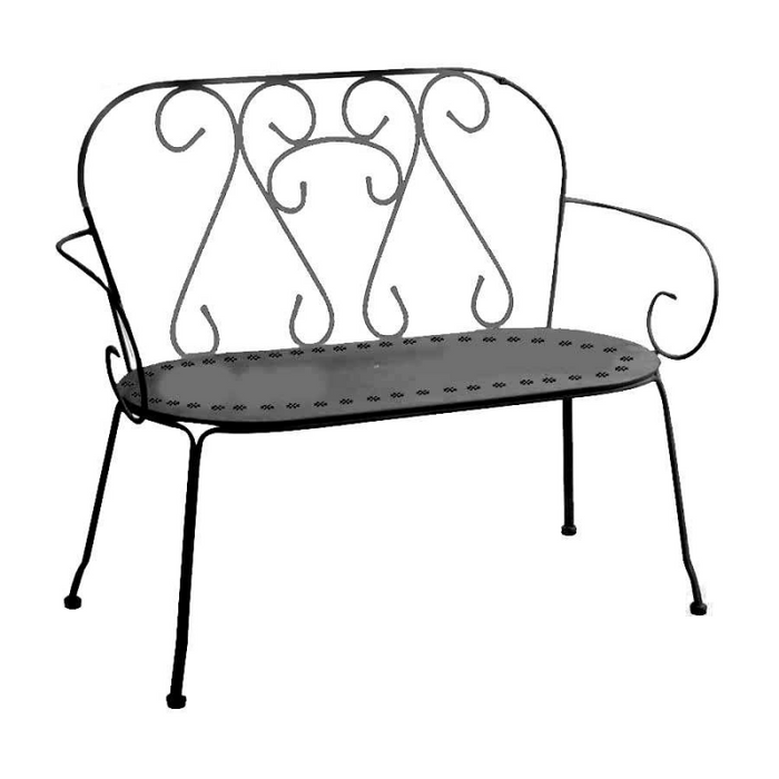 Panchina metallo new old antracite cm 105x48h88