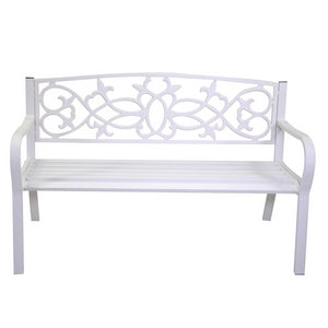 Panchina metallo pavia bianco cm124x57h78