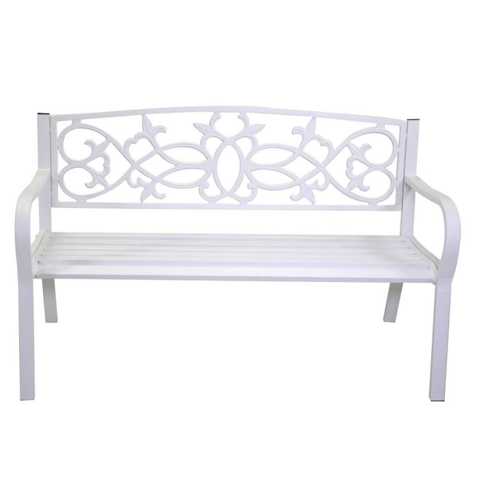 Panchina metallo pavia bianco cm124x57h78