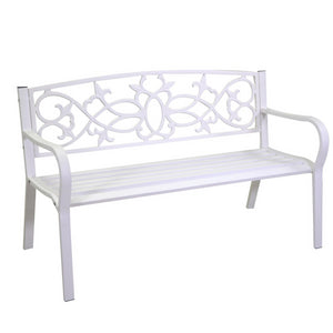 Panchina metallo pavia bianco cm124x57h78