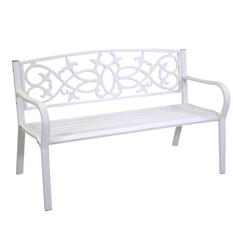 Panchina metallo pavia bianco cm124x57h78