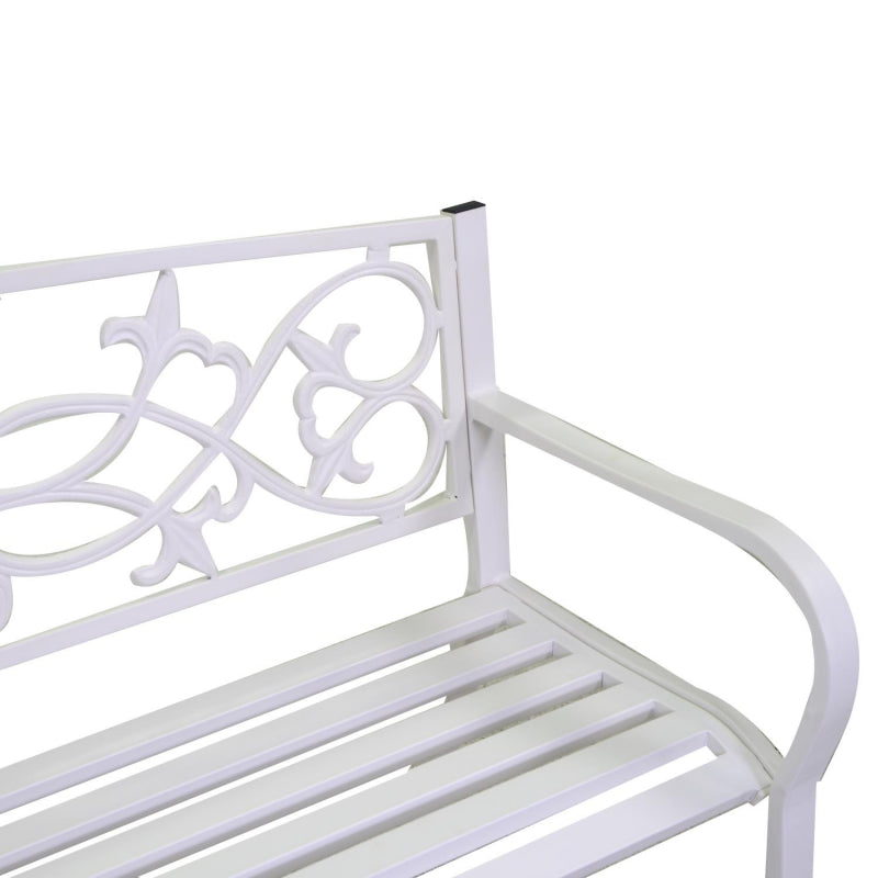 Panchina metallo pavia bianco cm124x57h78