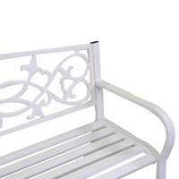 Panchina metallo pavia bianco cm124x57h78