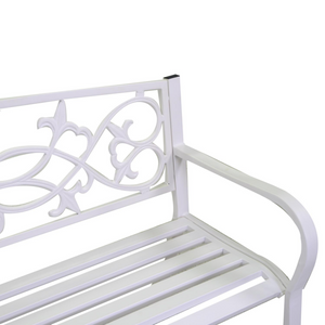 Panchina metallo pavia bianco cm124x57h78