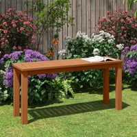 Panchina in legno da esterno con sedile a listoni, Panchina da pranzo senza schienale per patio Naturale-Panchine