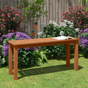 Panchina in legno da esterno con sedile a listoni, Panchina da pranzo senza schienale per patio Naturale-Panchine