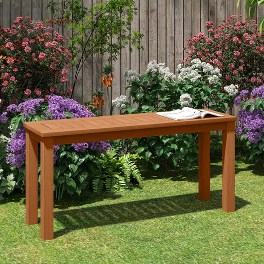 Panchina in legno da esterno con sedile a listoni, Panchina da pranzo senza schienale per patio Naturale-Panchine