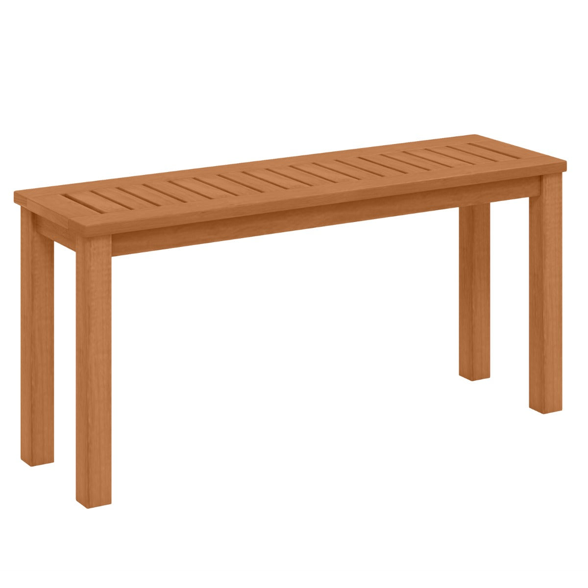 Panchina in legno da esterno con sedile a listoni, Panchina da pranzo senza schienale per patio Naturale-Panchine