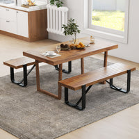 Panchina per ingresso lunga 152,5cm con struttura in metallo portata di 300kg, Panchina per corridoio in legno Naturale-Panchine