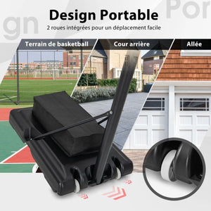 Canestro da basket autoportante con altezza regolabile su 11 livelli 135-305 cm Set basket con base ricaricabile 20_0008972
