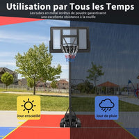 Canestro da basket autoportante con altezza regolabile su 11 livelli 135-305 cm Set basket con base ricaricabile 20_0008972