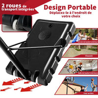 Canestro da basket outdoor con altezza regolabile 130-305 cm Supporto basket autoportante con tabellone e rete in HDPE, base riempibile e 2 ruote 20_0006326