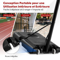 Canestro basket su cavalletto regolabile in altezza 130-305 cm 12 livelli con ruote movibili 2 reti base zavorrata 20_0006328