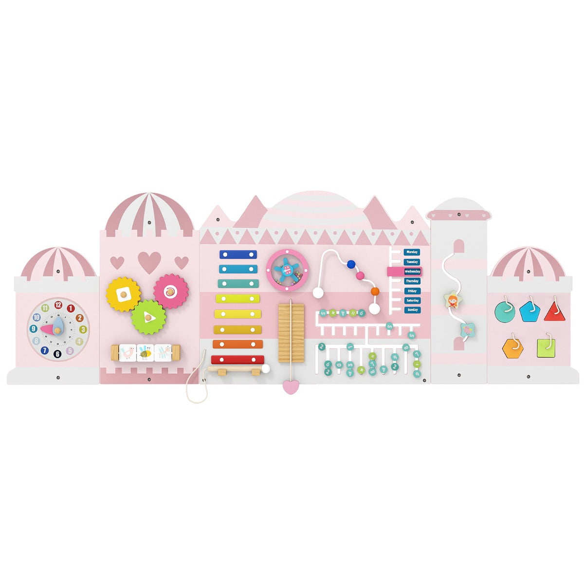 Pannelli da attivit¨¤ per bambini tavola sensoriale montessori 11 in 1 in legno-Pannelli centro attivit¨¤ da parete per sala giochi