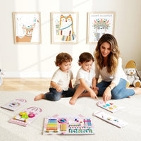 Pannelli da attivit¨¤ per bambini tavola sensoriale montessori 11 in 1 in legno-Pannelli centro attivit¨¤ da parete per sala giochi