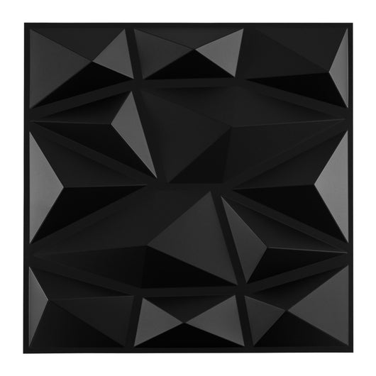 Pacchetto di 50 pannelli murali 3D in PVC ignifugo per taglio creativo e fai-da-te, Pannelli quadrati per soggiorno Nero-Decorazioni casa