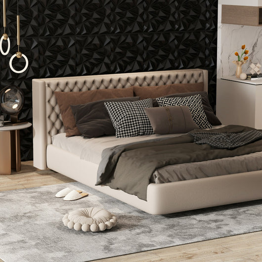 Confezione da 40 pezzi di pannelli murali 3D in PVC per pittura e taglio fai-da-te, Pannelli quadrati adesivi Nero-Decorazioni casa