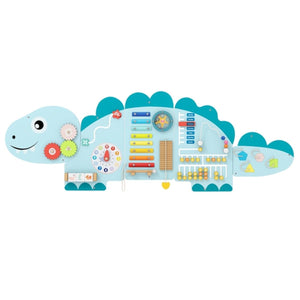 Pannelli da parete con attivit¨¤ a tema dinosauro in legno, Pannelli centro di attivit¨¤ educativo montato a parete Blu-Giocattoli educativi