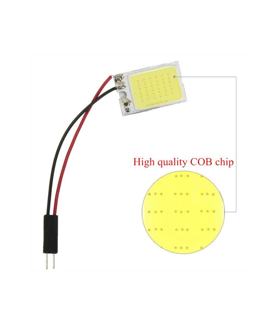 Pannello Led Cob Chip Luce Cortesia Interno Auto Adattatore T10         