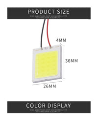 Pannello Led Cob Chip Luce Cortesia Interno Auto Adattatore T10         