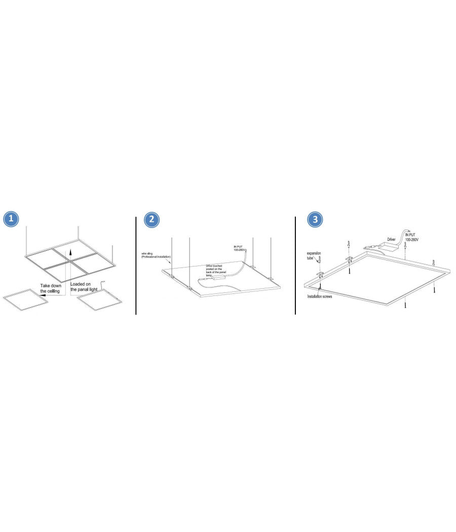 Pannello 48w Luce Led Quadrato 60x60 Cm Incasso Sospensione Plafoniera Bianco         