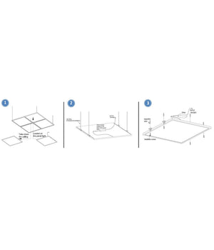 Pannello 48w Luce Led Quadrato 60x60 Cm Incasso Sospensione Plafoniera Bianco  -bianco Freddo      -
