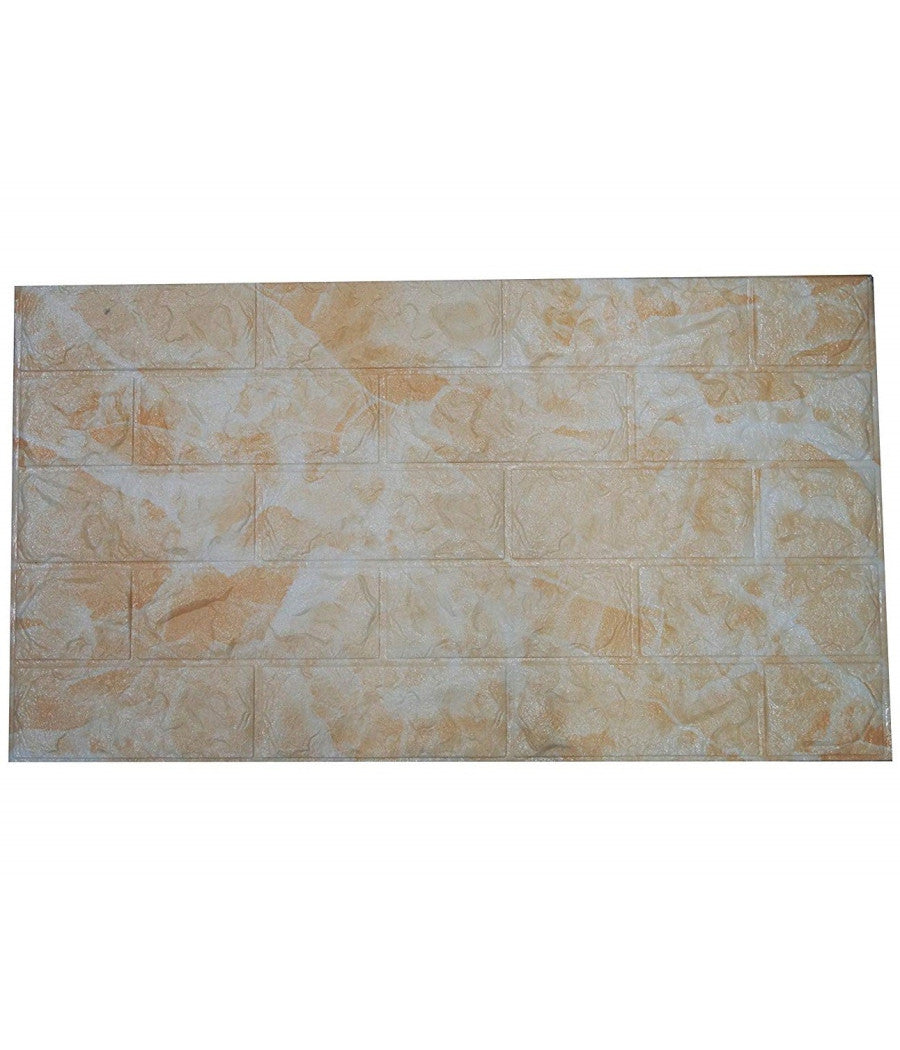 Pannello 77x70cm Mattoni Beige Carta Parati Pvc Mattoncini 3d Adesiva Muro         