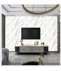 Pannello Adesivo Effetto Marmo Bianco Con Venature Pareti Paraschizzi 300 X 60cm         