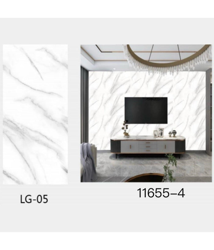 Pannello Adesivo Effetto Marmo Bianco Con Venature Pareti Paraschizzi 300 X 60cm         